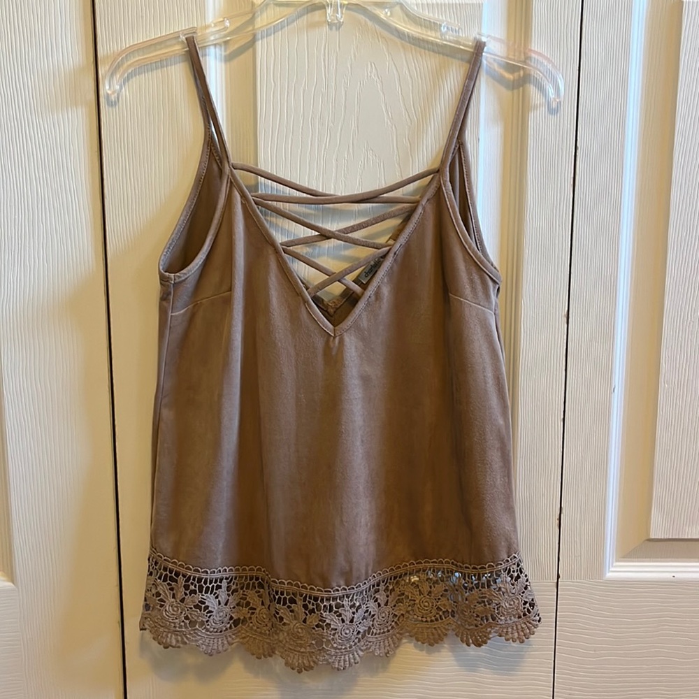 Tan Suede Top, XS